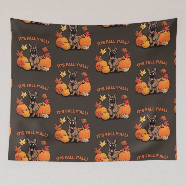 Item preview, It's Fall Yall!  Black and tan bicolor german shepherd puppy autumn season design designed and sold by polygrafix.