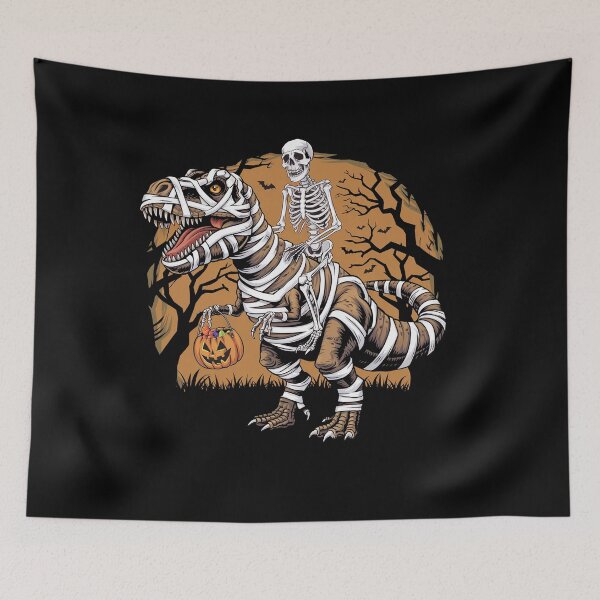 Item preview, Skeleton Riding Mummy Dinosaur T rex Halloween designed and sold by shokA Design.