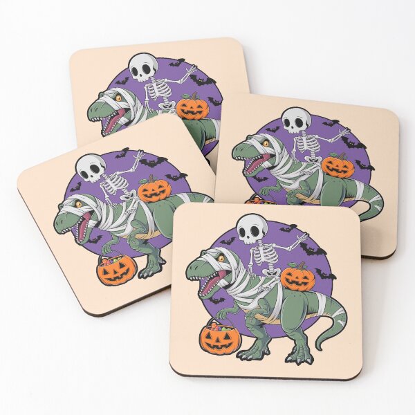 Item preview, Skeleton Riding Mummy Dinosaur T rex Halloween designed and sold by shokA Design.