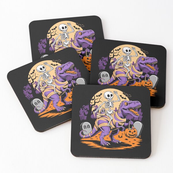 Item preview, Skeleton Riding Mummy Dinosaur T rex Halloween designed and sold by shokA Design.
