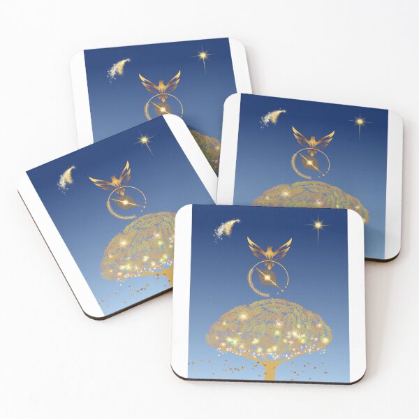 Item preview, blue sky and a golden tree designed and sold by maismauve.