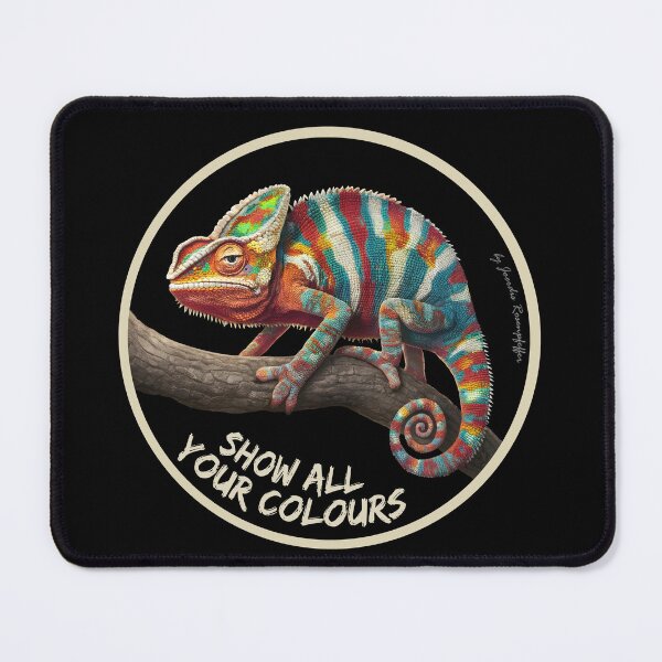 Item preview, Show all your colours - colorful chameleon round logo professional design designed and sold by LessStressNerd.