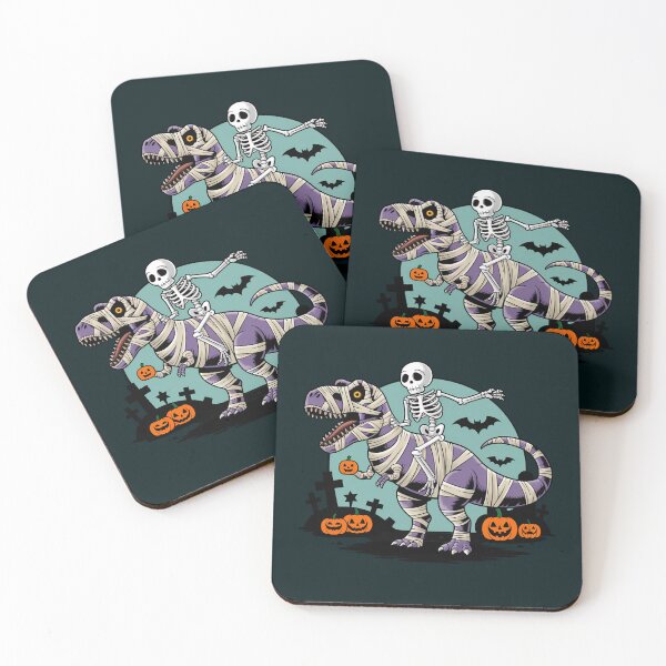 Item preview, Skeleton Riding Mummy Dinosaur T rex Halloween designed and sold by shokA Design.
