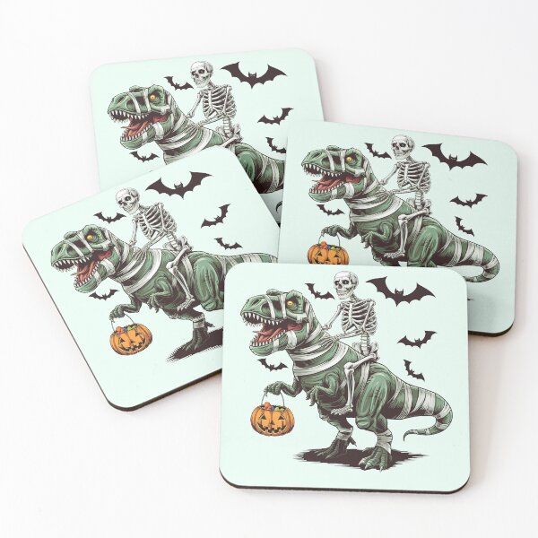 Item preview, Skeleton Riding Mummy Dinosaur T rex Halloween designed and sold by shokA Design.