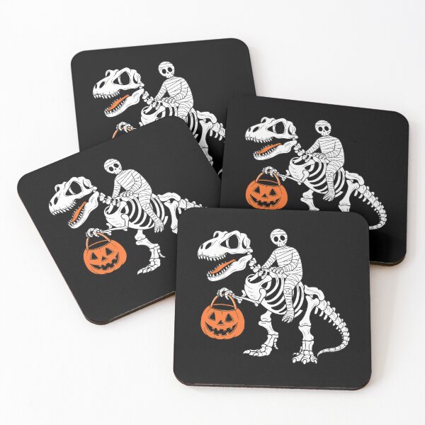 Item preview, Mummy Riding Skeleton Dinosaur T rex Halloween designed and sold by shokA Design.