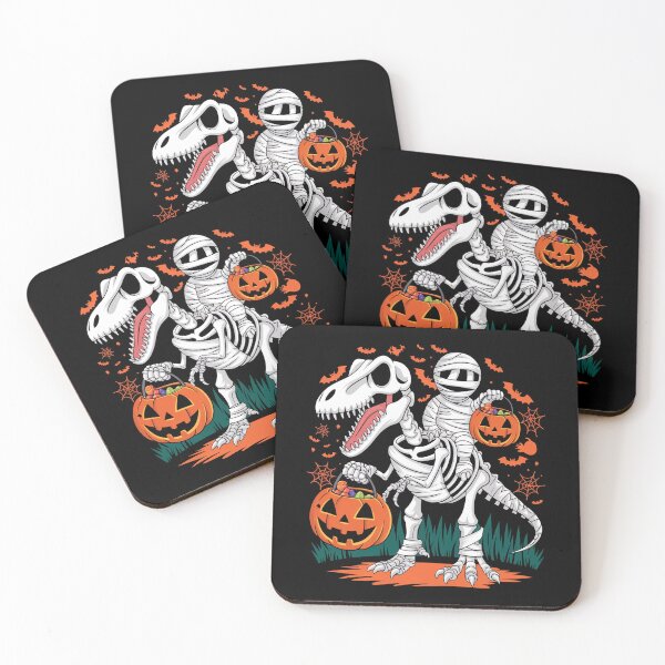Item preview, Mummy Riding Skeleton Dinosaur T rex Halloween designed and sold by shokA Design.