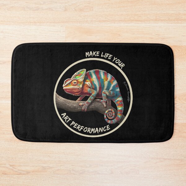 Item preview, Make life your art performance - colorful chameleon round logo professional design designed and sold by LessStressNerd.