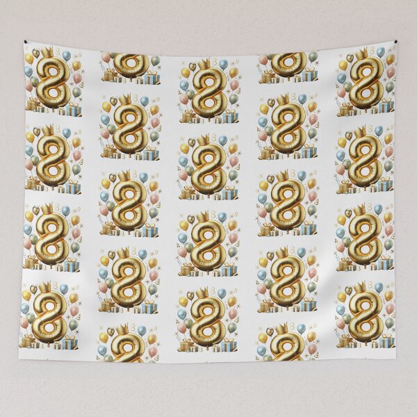Item preview, Golden Balloon Number 8 with Crown and Birthday Party Decorations designed and sold by momo9981.