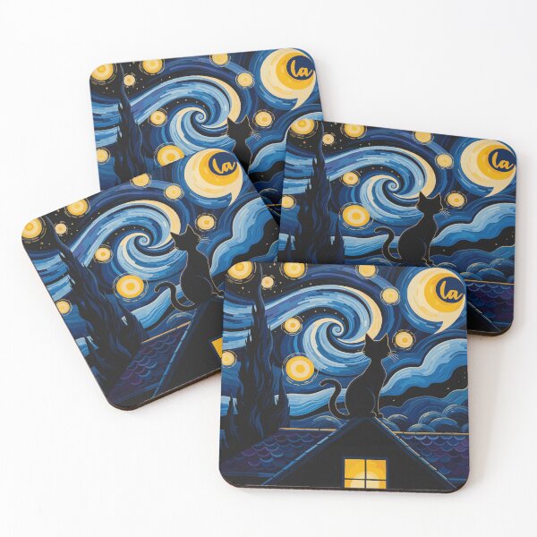 Item preview, Halloween Starry Night Black Cat Comma-la Tee - Artistic Kamala Parody designed and sold by NexaArts.
