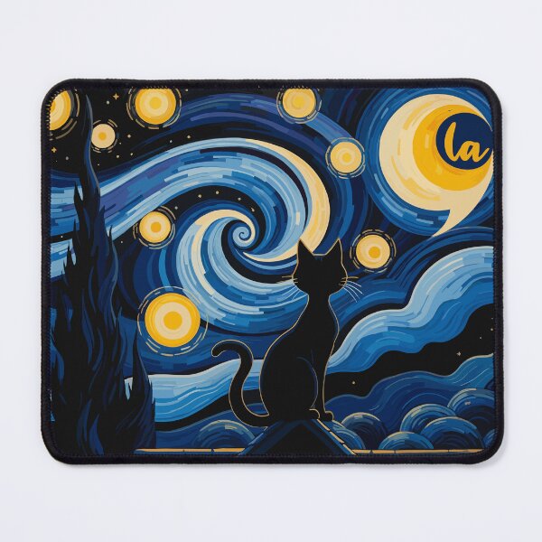 Item preview, Halloween Starry Night Black Cat Comma-la Tee - Artistic Kamala Parody designed and sold by NexaArts.
