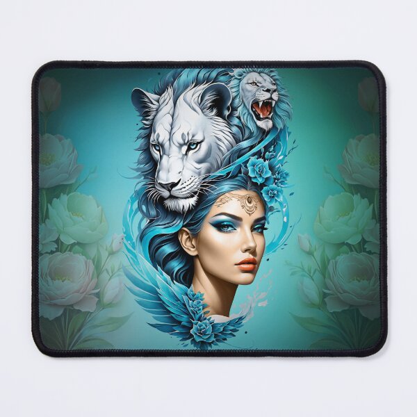 Item preview, Captivating woman with a majestic lion's head designed and sold by nicky2342.