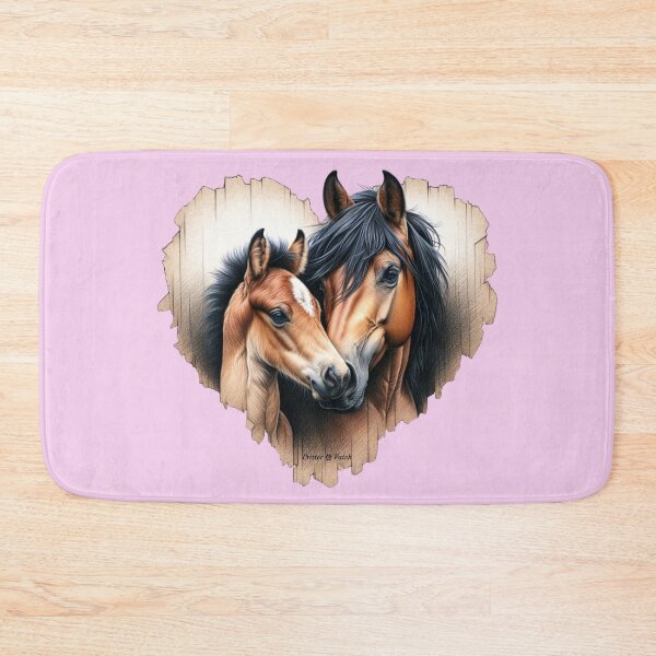 Item preview, Bay Mare and Foal Heart designed and sold by critterpatchusa.