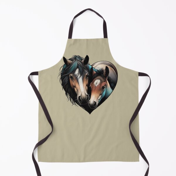 Item preview, Pretty Bay Mare and Foal Heart designed and sold by critterpatchusa.