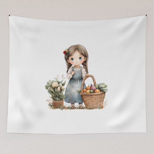 Item preview, Watercolor-style clip art of a cute young woman in a mint whisper-checked dress, lace headband, blending soft green tones. designed and sold by Jayjaynaenae.