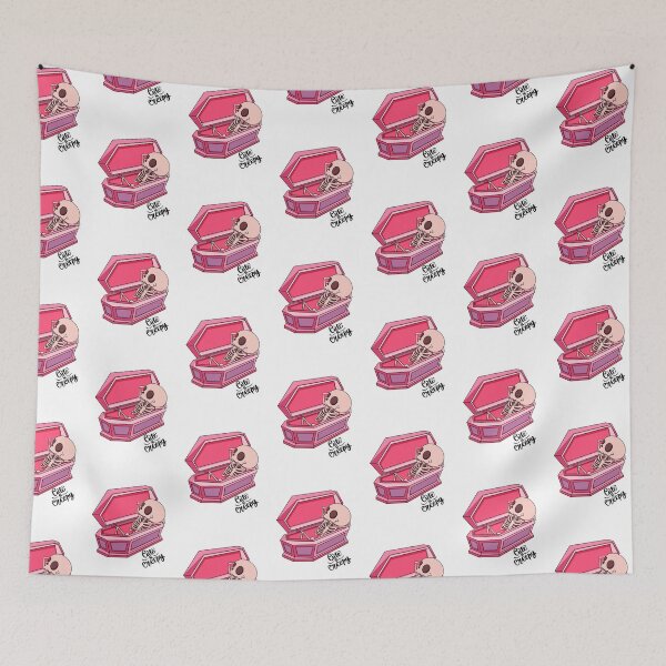 Item preview, Cute and Creepy Pink Coffin Skeleton designed and sold by FreeStyleTrend.
