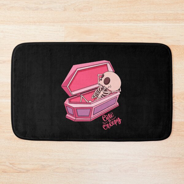 Item preview, Resting Skeleton Pink Coffin Cute and Creepy designed and sold by FreeStyleTrend.