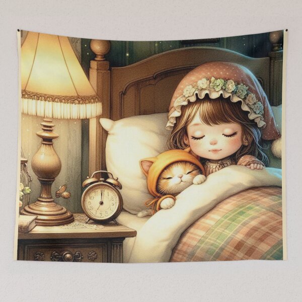 Item preview, Little Girl and Kitten in a Victorian-era Setting designed and sold by Myra365Art.
