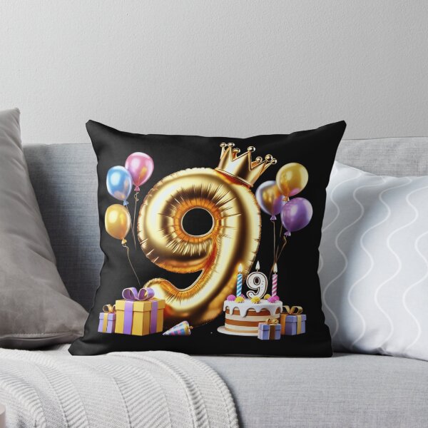Item preview, Golden Balloon Number 9 with Crown and Birthday Party Decorations designed and sold by momo9981.