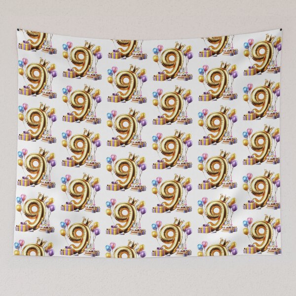 Item preview, Golden Balloon Number 9 with Crown and Birthday Party Decorations designed and sold by momo9981.