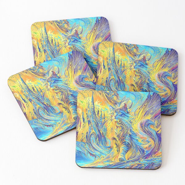 Item preview, Colorful Dreamscape with Majestic Cat designed and sold by blackhalt.