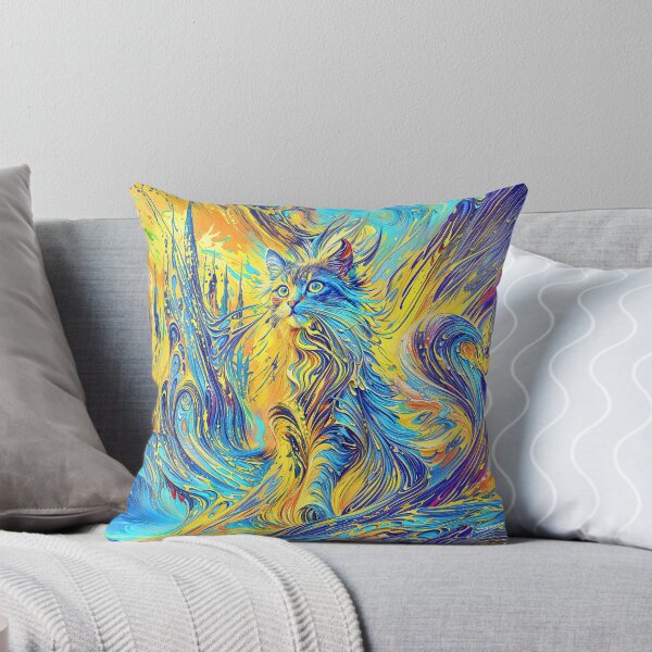 Item preview, Colorful Dreamscape with Majestic Cat designed and sold by blackhalt.