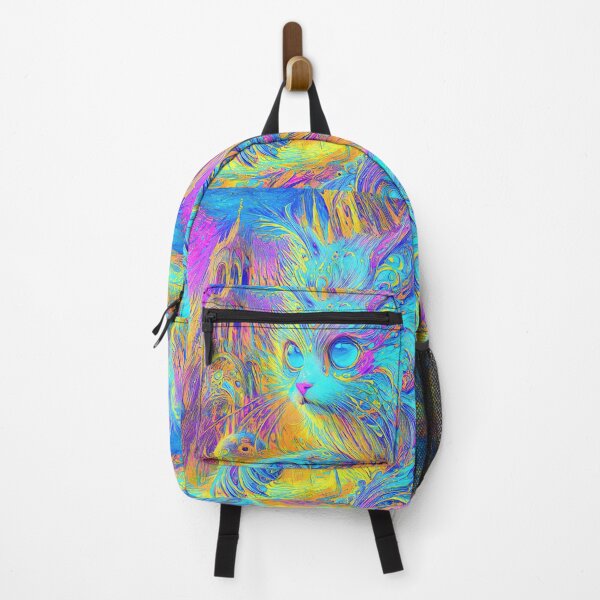 Item preview, Surreal Neon Cat in Abstract Landscape designed and sold by blackhalt.