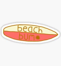 yellow and peach sun bum surfboard Sticker