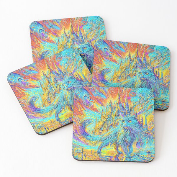 Item preview, Color-Infused Cat: A Surreal Portrait designed and sold by blackhalt.
