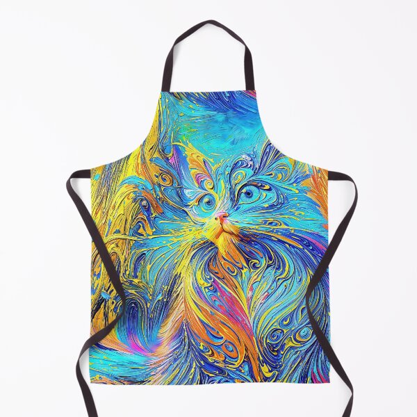 Item preview, Color-Infused Whimsical Cat Portrait designed and sold by blackhalt.