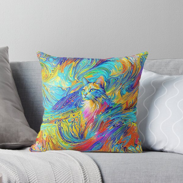 Item preview, Feline Fantasy in a Swirl of Rainbow Tones designed and sold by blackhalt.