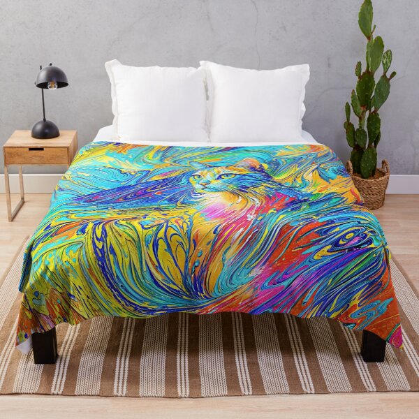 Item preview, Feline Fantasy in a Swirl of Rainbow Tones designed and sold by blackhalt.