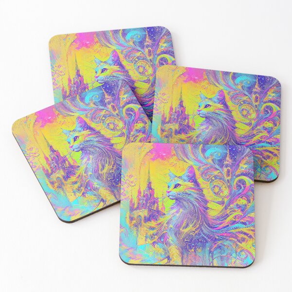 Item preview, Feline Elegance in Acid Hues designed and sold by blackhalt.