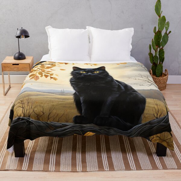 Item preview, Black Cat in a Bare Autumn Tree designed and sold by FieldScent.