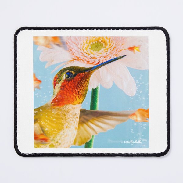 Item preview, Beautiful Colorful Hummingbird flying with Goldfish & Flower designed and sold by Yogibear & Rachelle .