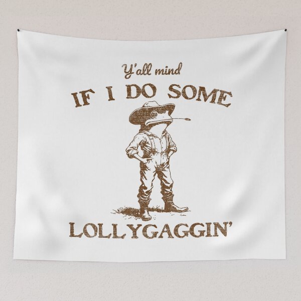 Item preview, Meme If I Do Some Lollygagging Funny Cowboy Frog designed and sold by LeoVargasVelha.