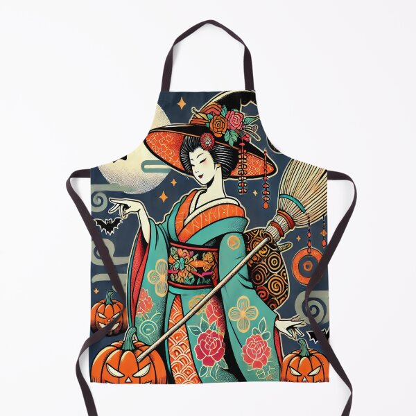 Item preview, Halloween Geisha Witch - Japanese-Inspired Spooky Elegance designed and sold by SakuraJapanArt.
