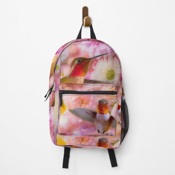 Item preview, Beautiful Annas Hummingbirds flying around flowers painting designed and sold by Yogibear & Rachelle .