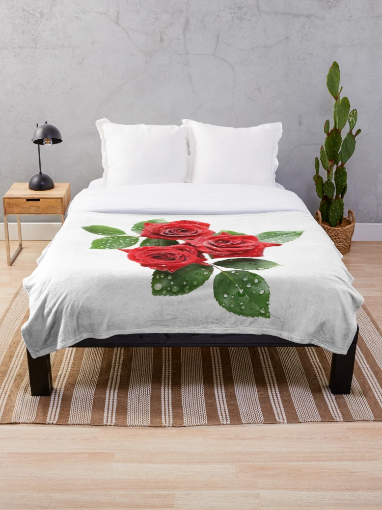 Thumbnail 1 of 6, Throw Blanket, Red Roses - Roses Collection designed and sold by Styled by Anne.