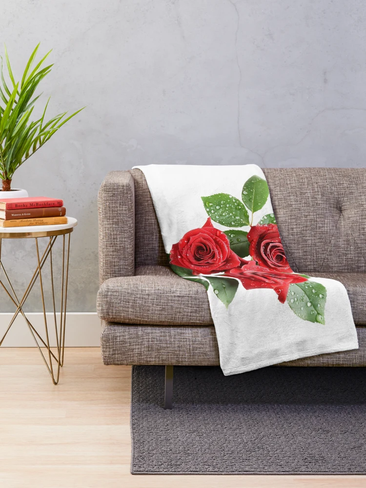 Thumbnail 2 of 6, Throw Blanket, Red Roses - Roses Collection designed and sold by Styled by Anne.