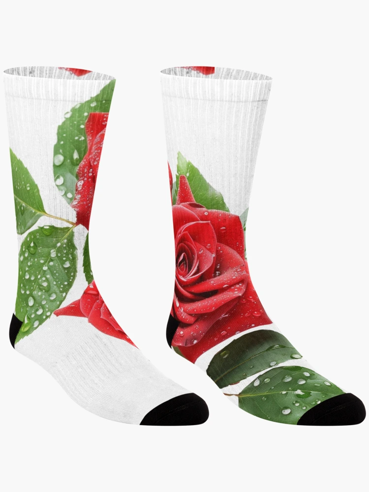 Thumbnail 3 of 5, Socks, Red Roses - Roses Collection designed and sold by Styled by Anne.