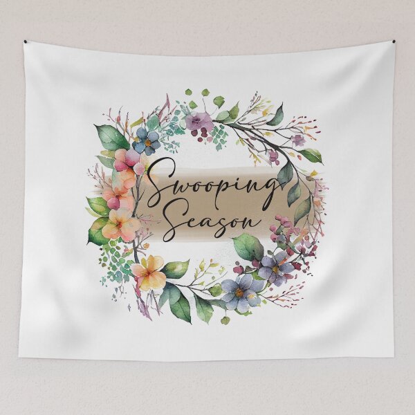 Item preview, Swooping Season Floral Spring Wreath - floral leafy watercolour wreath with bees for Springtime Decor designed and sold by Chestnut Falls Studio.