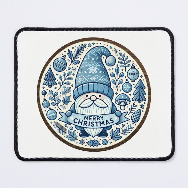 Item preview, Merry Christmas  Bule Gnome with Winter Ornaments designed and sold by momo9981.