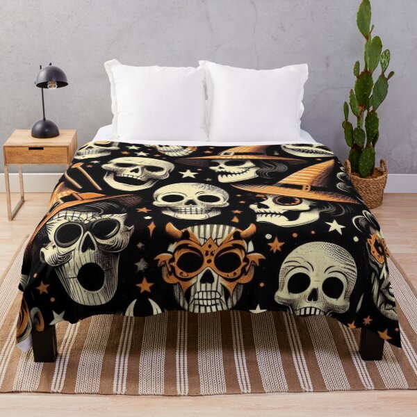 Item preview, Vintage Halloween Skull Pattern designed and sold by JavisSRDesign.