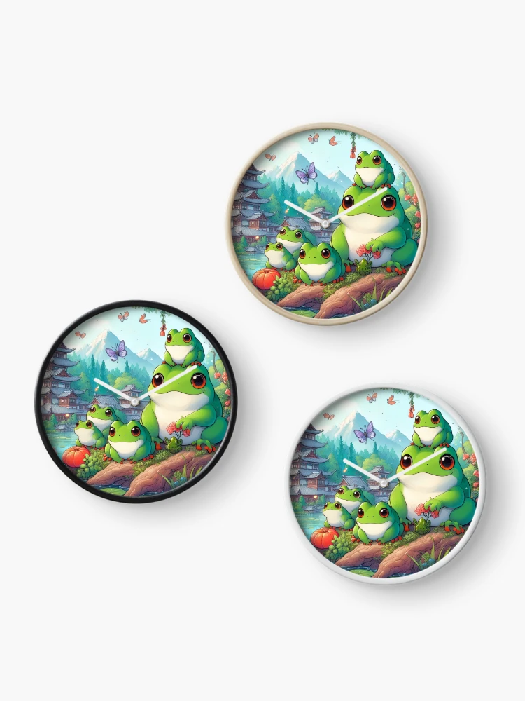 Thumbnail 3 of 4, Clock, Frogs designed and sold by Azrora.