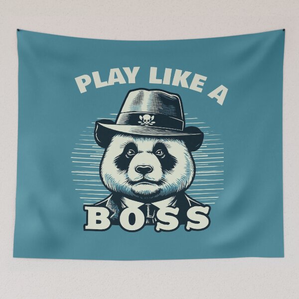 Item preview, Play Like a Boss, Retro Panda Design designed and sold by Creative Magia.