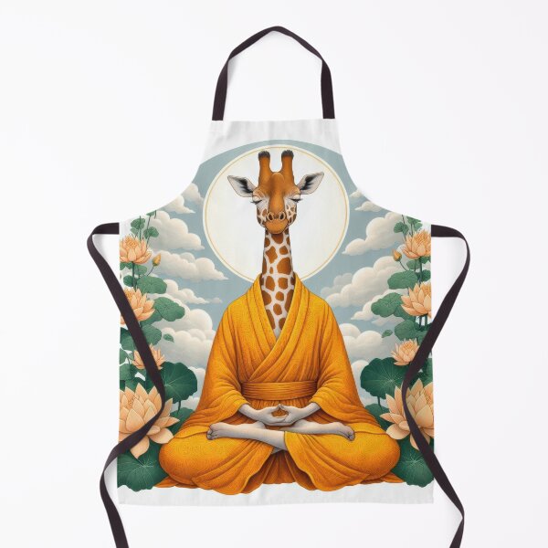 Item preview, A meditating giraffe in a lotus flower garden  designed and sold by yearmoe.
