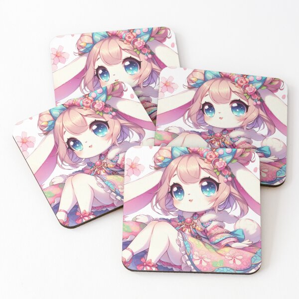 Item preview, "Cute fantasy rabbit in a floral outfit designed and sold by taworn.