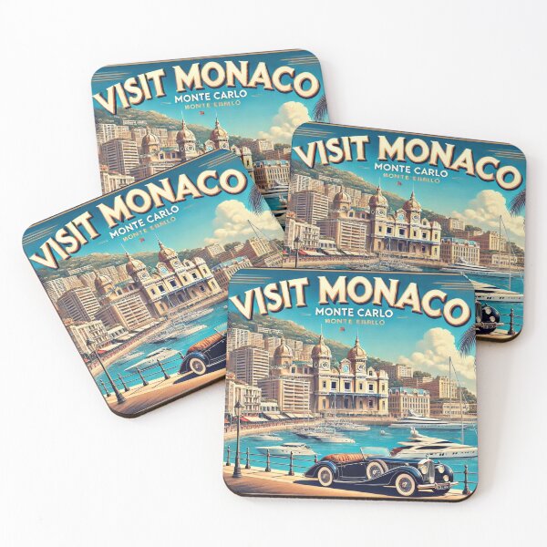 Item preview, Luxury Monaco Travel Poster with Bentley Brooklands designed and sold by Meta2Physical.