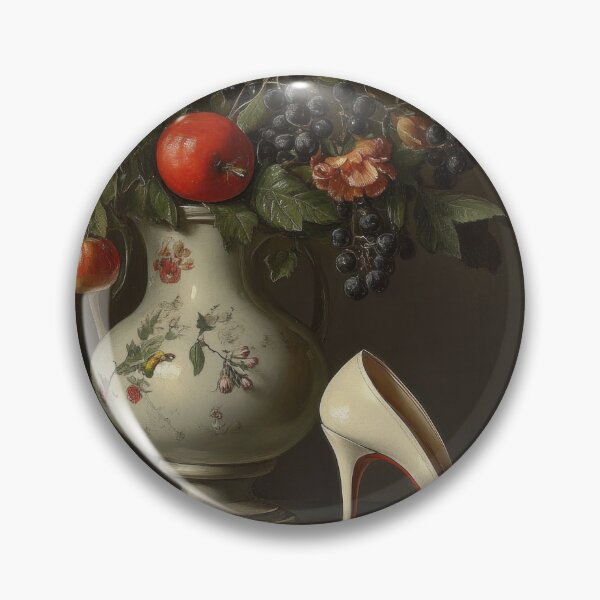 Item preview, Dutch masters flowers in vase with white high heel designed and sold by mood-creator.
