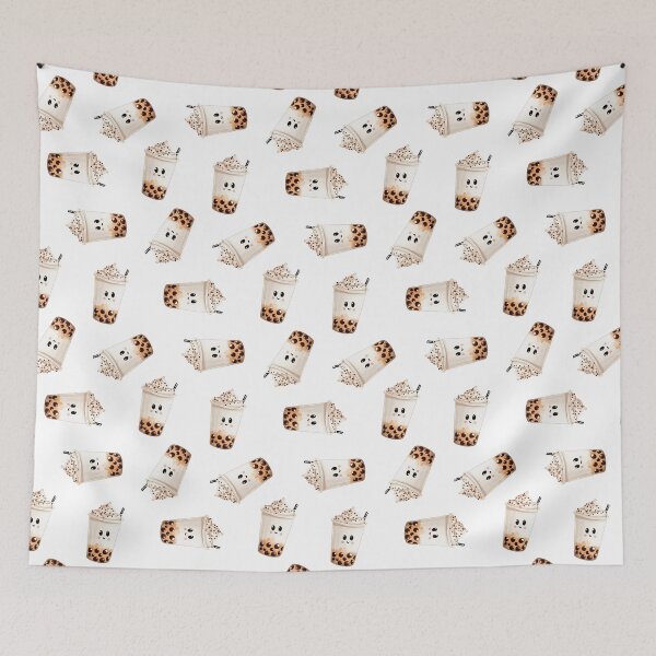 Item preview, Latte Madness seamless pattern with sweet drink and chocolate balls designed and sold by natalidesign.